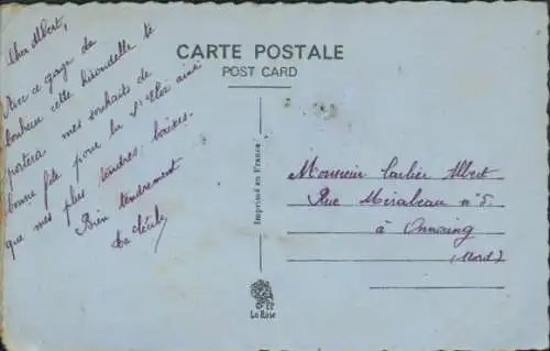 Stoff Ak Hufeisen, Blumen, Stoffschleife