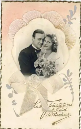 Ak Glückwunsch zur Hochzeit, Ehepaar