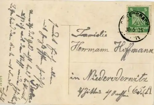 Litho Frohe Pfingsten, Kinder, Brunnen