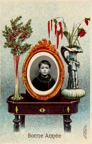 Passepartout Ak Junge, Portrait