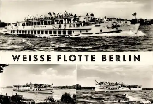Ak Weiße Flotte Berlin, Fahrgastschiff Zukunft, Heinrich Zille, Luxusfahrgastschiff