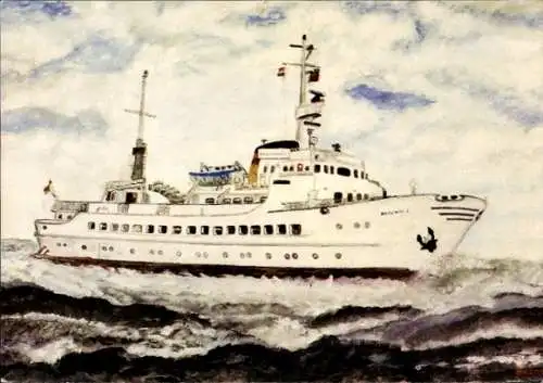 Künstler Ak Passagierschiff MS Harlekin 2, Fähre