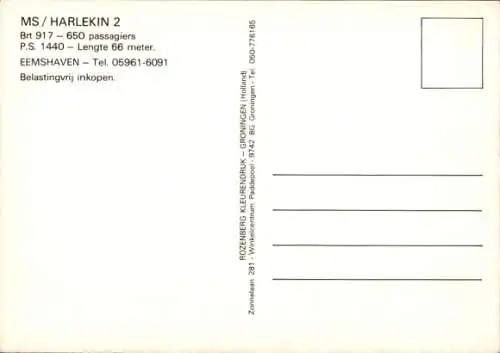 Künstler Ak Passagierschiff MS Harlekin 2, Fähre