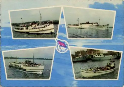 Ak Weiße Flotte, VEB Fahrgastschifffahrt Stralsund