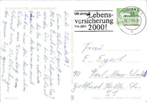 Ak FDGB Urlauberschiff MS Völkerfreundschaft