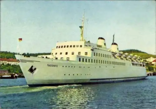 Ak Fährschiff Saßnitz, Hafen Sassnitz auf Rügen