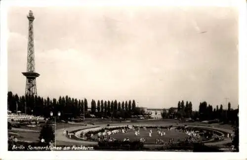 Ak Berlin Westend, Sommerblumen, Funkturm