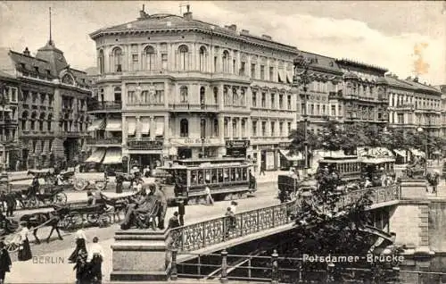 Ak Berlin Tiergarten, Potsdamer-Brücke