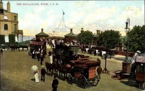 Ak Ryde Isle of Wight England, Esplanade, Kutsche