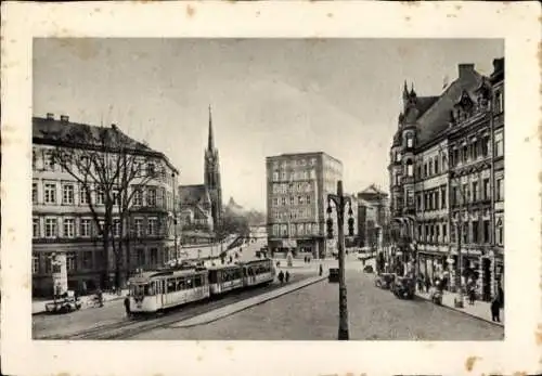 Ak Chemnitz, Straßenbahn am Falkeplatz, Apotheke