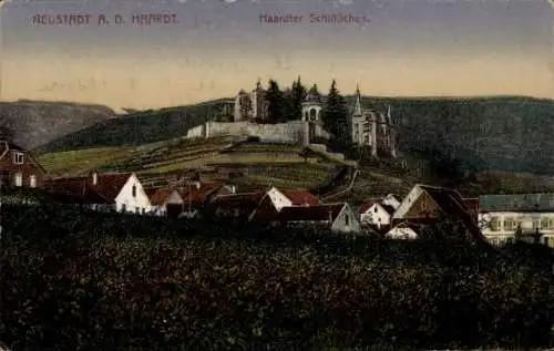 Ak Neustadt an der Haardt Neustadt an der Weinstraße , Blick auf Haardter Schlößchen, Weinberg...