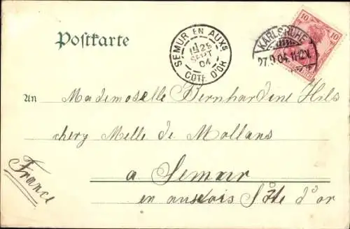 Ak Karlsruhe in Baden, Blick vom Schloss