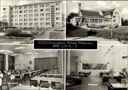 Ak Jößnitz im Vogtland, FDGB-Erholungsheim Richard Mildenstrey, Speisesaal, Klubraum