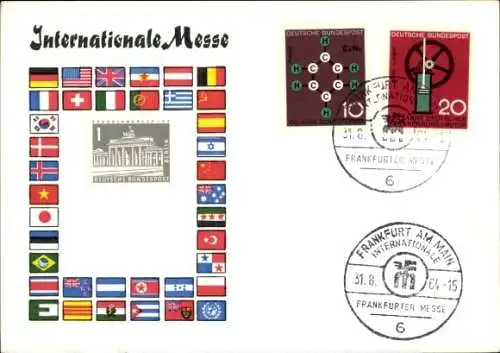 Ak Frankfurt am Main, Internationale Messe 1964, Flaggen