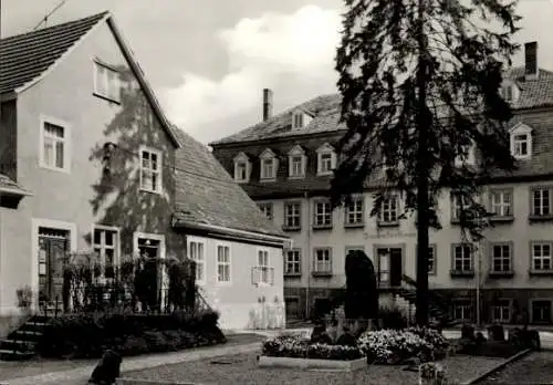 Ak Neudietendorf in Thüringen, Zinzendorfhaus, historische Architektur, schwarz-weiß Bild