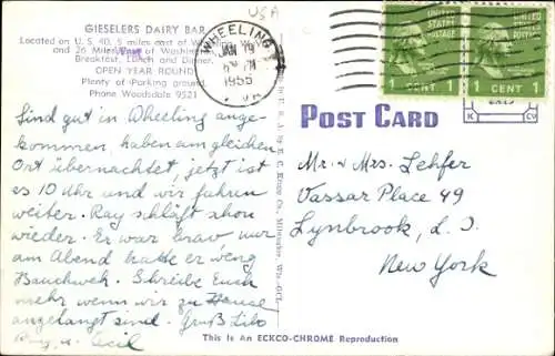 PC Wheeling, West Virginia, USA, Gieselers Diary Bar
