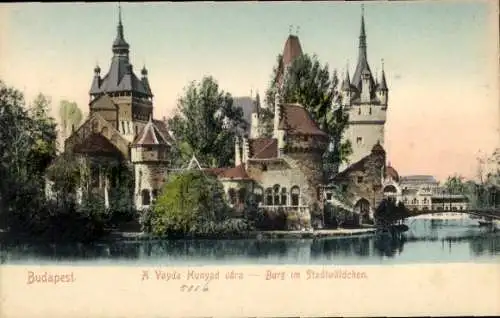 Ak Budapest Ungarn, Burg im Stadtwäldchen,  A Vayda Hunyad vára
