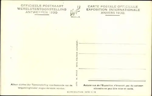 Ak Antwerpen Flandern, Exposition 1930, Partie du Pavillon Britannique la nuit