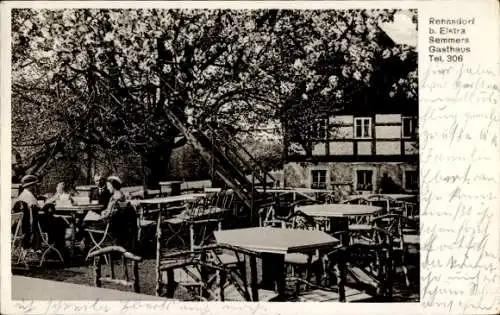 Ak Rehnsdorf Elstra Oberlausitz, Semmers Gasthaus, Garten