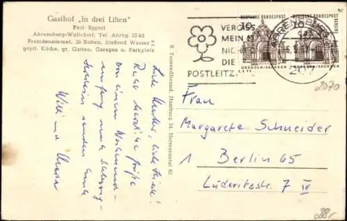 Ak Ahrensburg in Holstein, Gasthof In drei Lilien