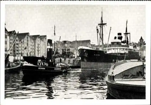 Ak Kaliningrad Königsberg Ostpreußen, Schiff Elbing, Reederei Poseidon, Hafen