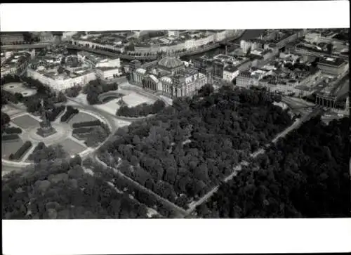 Foto Berlin Tiergarten, Fliegeraufnahme, Reichstagsgebäude, Siegessäule