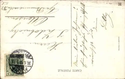 Präge Ak Glückwunsch Pfingsten, Liebespaar, Baum, Hut