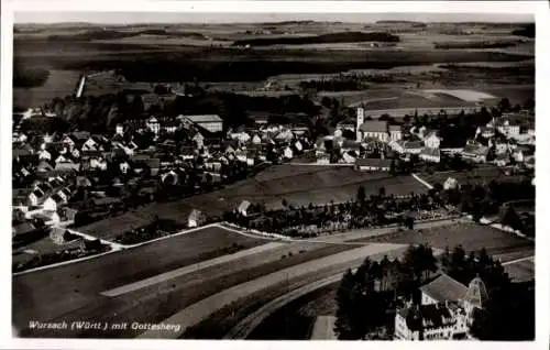 Ak Bad Wurzach in Oberschwaben, Fliegeraufnahme, Gottesberg