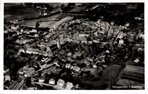 Ak Bad Königshofen im Grabfeld Unterfranken, Fliegeraufnahme