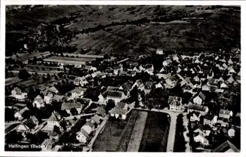 Ak Haltingen Weil am Rhein, Fliegeraufnahme