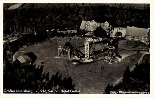 Ak Brotterode Trusetal in Thüringen, Fliegeraufnahme vom Hotel Gotha, Großer Inselsberg