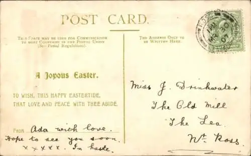 Ak Frohe Ostern, Blumenstraus