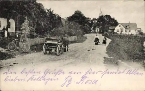 Ak Wolferode Stadtallendorf Hessen, Straße mit Wagen, Menschen, Gebäuden, ländliche Umgebung