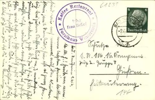 Ak Winterstein Ober Mörlen, Café-Restaurant Forsthaus