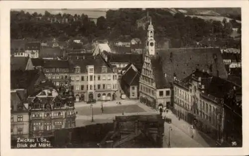 Ak Zwickau in Sachsen, Markt, Glockenturm