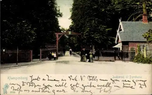 Ak Klampenborg Dänemark, Eingangsbereich Park
