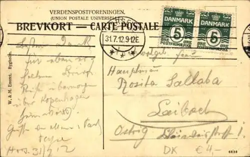 Ak Dänemark, Herrenhaus am See