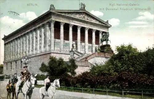Ak Berlin Mitte, Kgl. National-Galerie, Denkmal Friedrich Wilhelm III., Reiter in Uniform