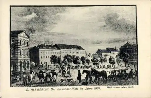 Ak Berlin Mitte, Alexanderplatz im Jahr 1807