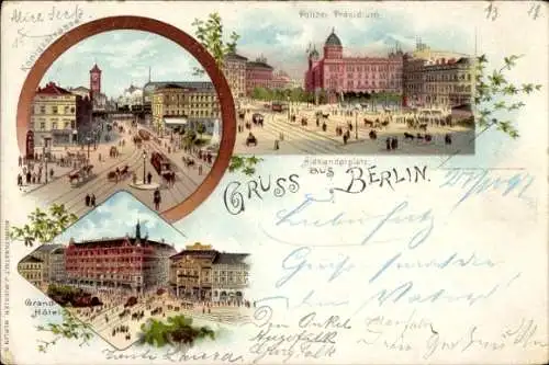 Litho Berlin Mitte, Alexanderplatz, Polizeipräsidium, Königsstraße, Grand Hotel