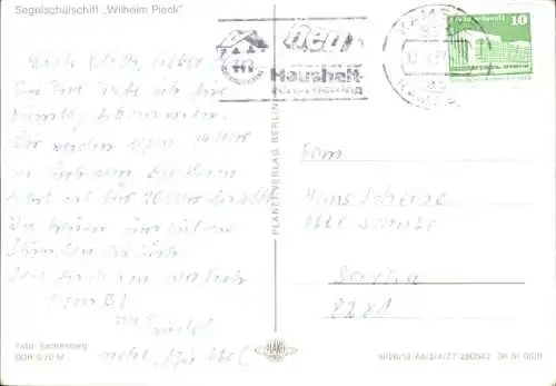 Ak Segelschulschiff Wilhelm Pieck, Volksmarine