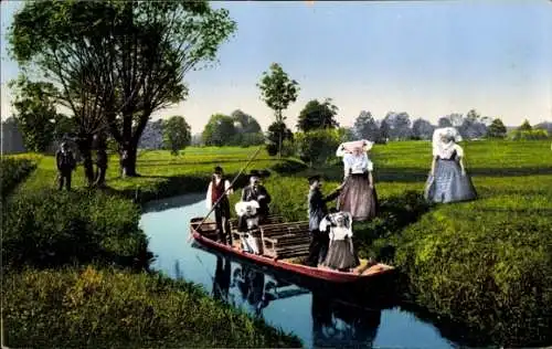 Ak Spreewaldbilder, Was bringt die Post, Postbote, Spreewälderinnen