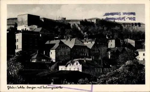 Ak Kłodzko Glatz Schlesien, Donjon mit Festungswerke