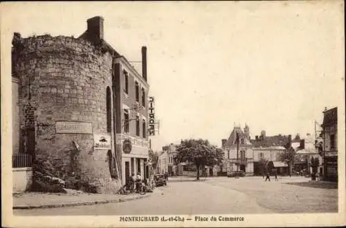Ak Montrichard Loir et Cher, Place du Commerce
