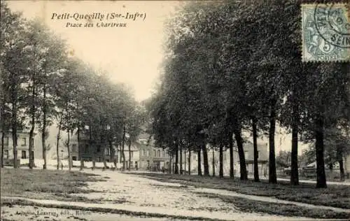 Ak Le Petit Quevilly Seine Maritime, Place des Chariveux