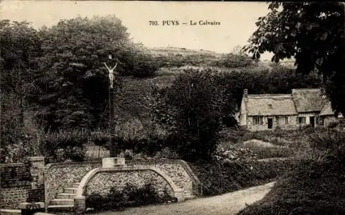 CPA Puys Seine Maritime, Le Calvaire