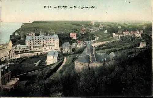 CPA Puys Seine Maritime, vue générale