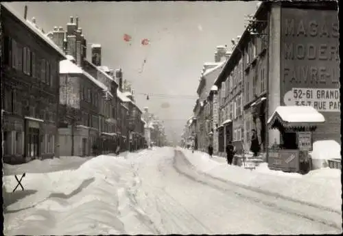 Ak Pontarlier Doubs, Grande Rue, Winter