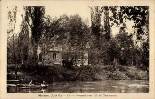 Ak Moisson sur Seine Yvelines, Chalet Normand dans l'ile de Chantemesle