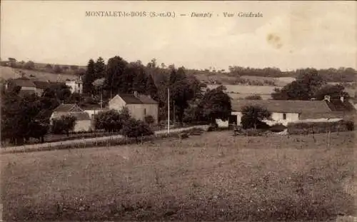 Ak Montalet les Bois Yvelines, Damply, Vue Generale